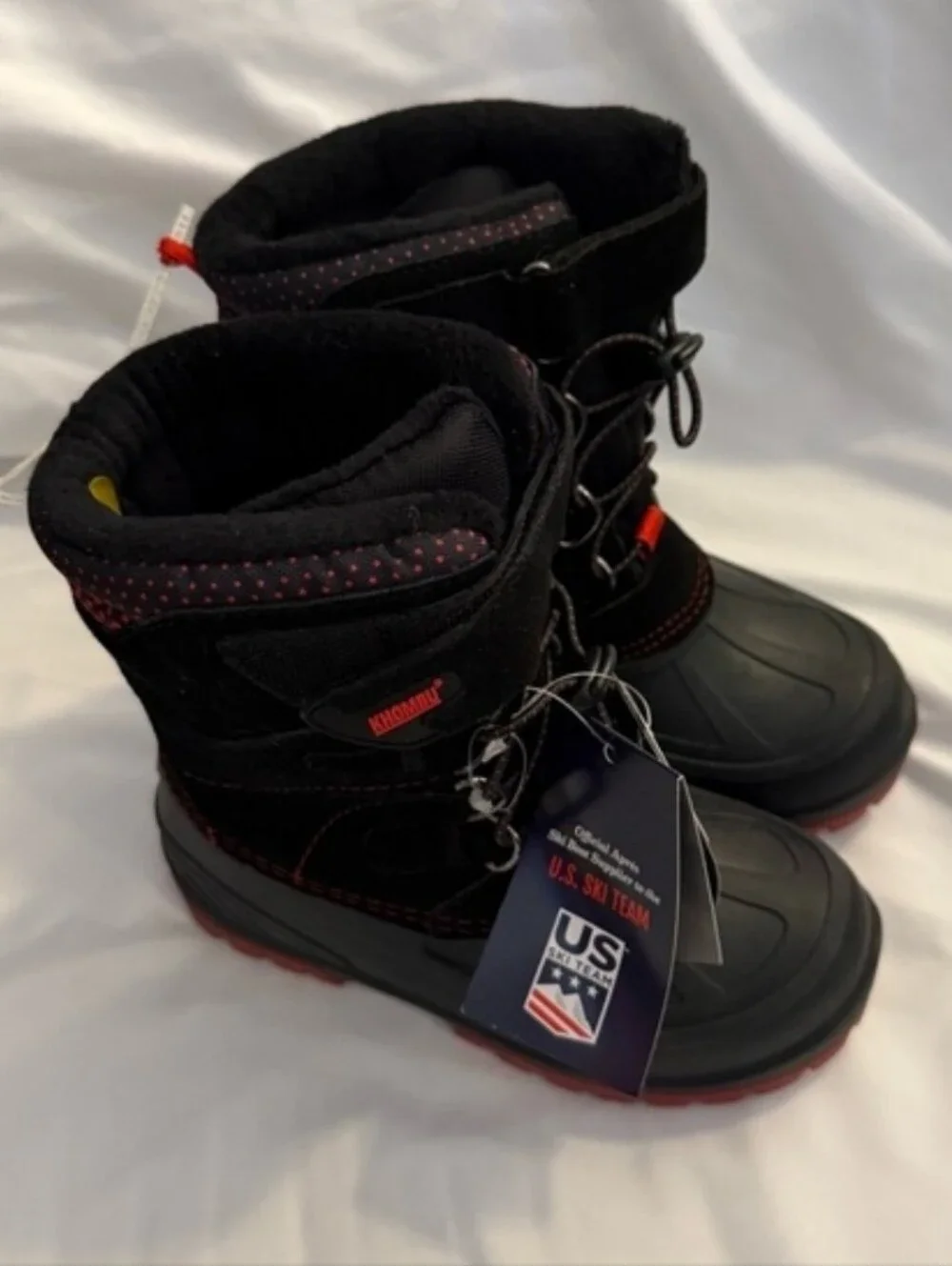 NWT Boy's Pety Khombu Black with Red Accent Winter Boots